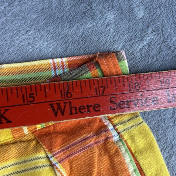 Polo Ralph Lauren Shorts Mens 36 Tyler Orange Green Loud Plaid Preppy‎ Pleated - Picture 7 of 12